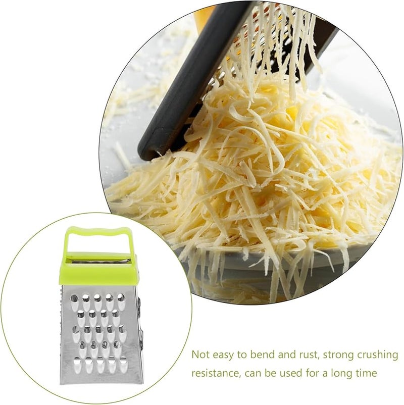 Mobestech 6Pcs Stainless Steel Grater Box Set Mini Cheese Fruit Vegetable Cutter With Plastic Handle - Image 3